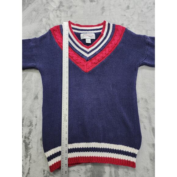 Vintage Nuggets V-Neck Pullover Sweater Size S Blue Oversized Preppy Varsity - Picture 7 of 8